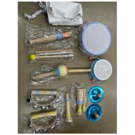 Montessori Musical Instruments for Toddlers, Wooden Baby Music Set with Drum, Flute, Clarinet, Chime Bar, Bells Cymbals, Natural Sensory Learning Toys for Boys Girls 1-3 Years Old