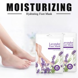 6 Pairs of Lavender Foot Mask Socks - Soft Foot Peeling Mask - Nourish Foot Mask Callus - Moisturising Foot Mask for Very Dry Feet - Daily Foot Care for Men and Women