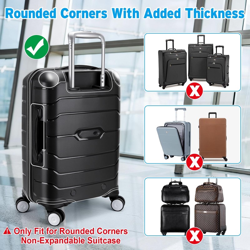 Yotako Zippered Clear PVC Suitcase Cover Protectors 20 Inch Luggage
