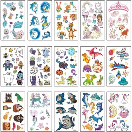 Cute Animal Temporary Tattoos 60 Sheetes, Waterproof Skin Fake Tattoos Stickers for Teens Boy Girl, Funny Tattoos for Birthday Game Activities Holiday Party Favors