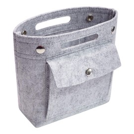 Soyizom Mini Organiser Felt Pockets Inner Pockets Shopping Bag Purse Organiser Insert for Speedy Neverfull NeoNoe Noe BB, lightgrey