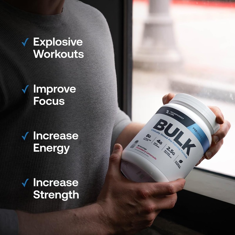 Transparent Labs Bulk Pre Workout Powder - Naturally Sweetened Advanced