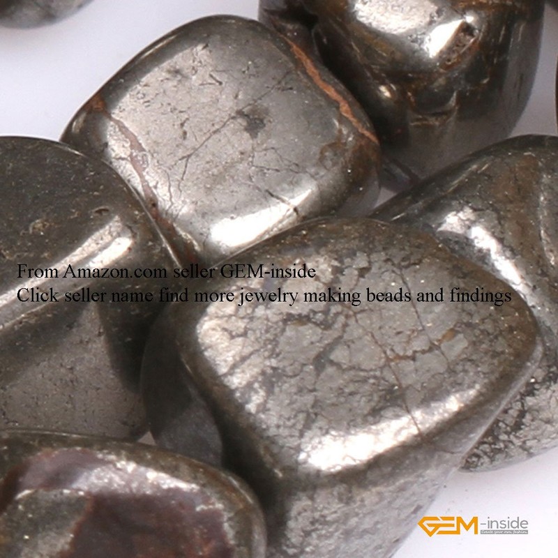 (8-12mm/Gray) - GEM-inside Pyrite Gemstone Loose Beads 8-12mm FreeForm Silver