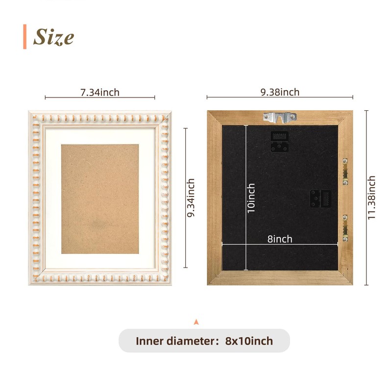 BWPFRAME 8x10 Picture Frame Matted to 5x7, Modern Style, Solid
