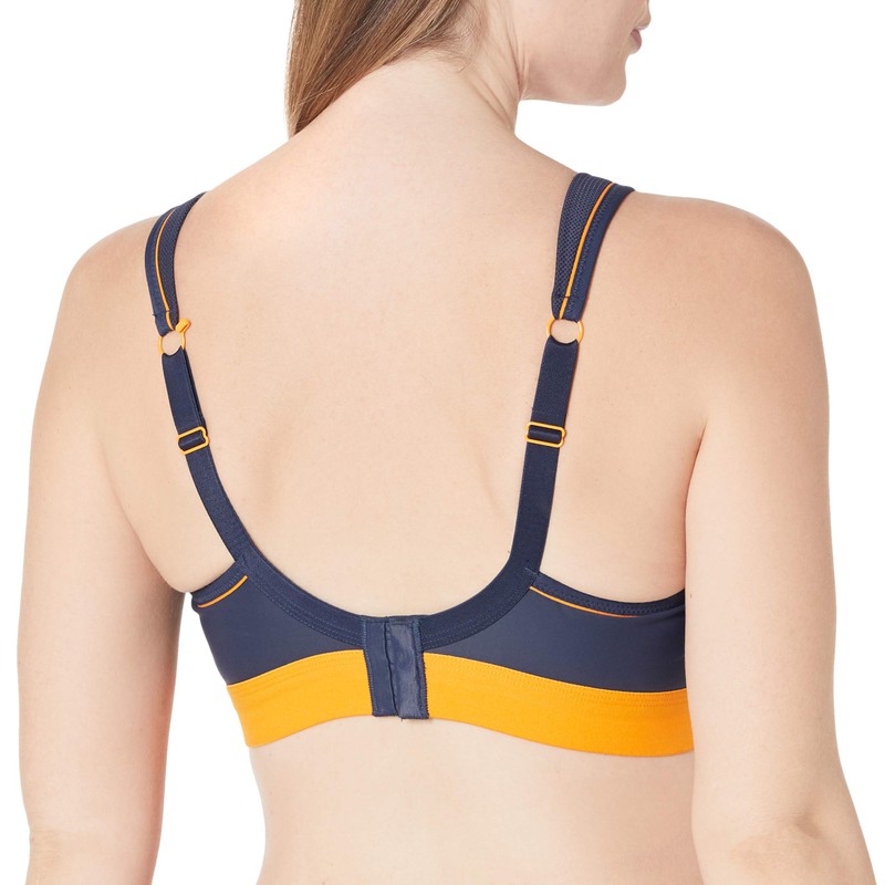 Panache Women's Non-Wired Sports Bra, Navy Orange, 38B