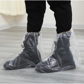 Dusenly 10 Pairs Shoe Covers Boot Covers Plastic Disposable Waterproof Shoes Covers for Men Women Rain Outdoor Indoors Overshoes Covers