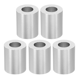 PATIKIL M10 Aluminum Spacers, 5 Pcs Metal Spacer Aluminum 3/8" ID x 3/4" OD x 15/16" L Aluminum Spacer Screw Standoff for 3/8" or M10 Screw Bolts, Silvery
