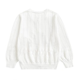 Simplee kids Baby Sweater Toddler Sweater Baby Girl Knitted Cardigan for Toddler 18M-7T Open Front Spring Easter Gifts White