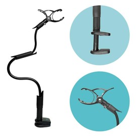 Flexi Twist Black | Universal Baby Monitor Holder | Safe with Straps & Clamp on Furniture | No Drilling Required | Flexible Baby Camera Mount | Baby Monitor Shelf