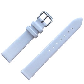 18mm White Women's Men's Genuine Ultra-thin Leather Replacement Staps Pin Buckle