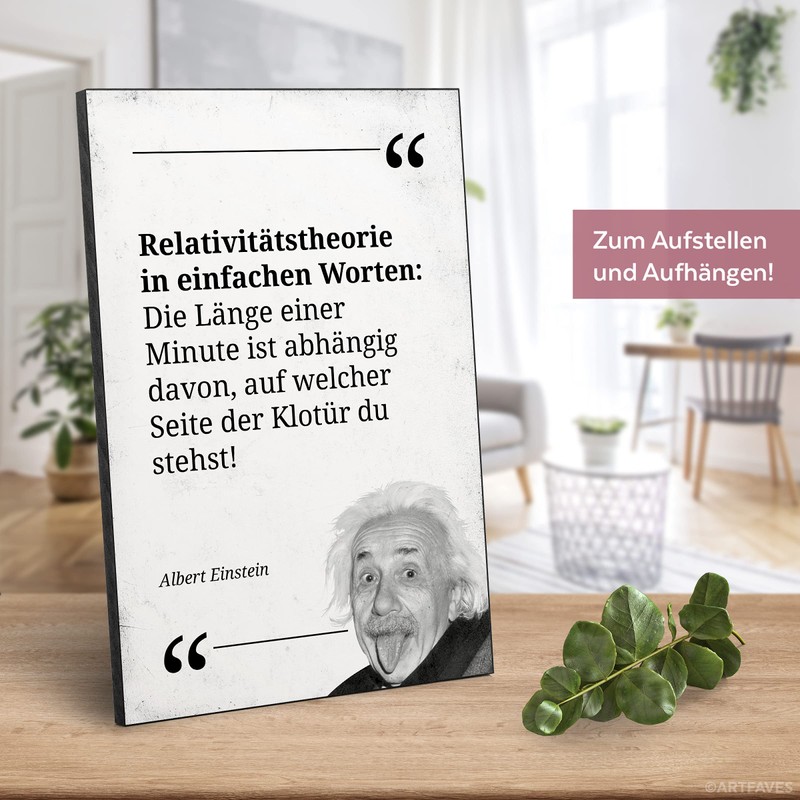 ARTFAVES® Wooden Picture with Saying - Relativity Theory / Quote