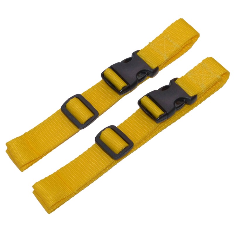 25mm Webbing with Side Release Buckle (Pack of 2) (Yellow,
