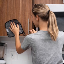 Nano Towels - Amazing Eco Fabric That Cleans Virtually Any Surface With Only Water. No More Paper Towels Or Toxic Chemicals. 4-Pack (8x8, Grey)