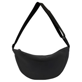 Fgdui 1PC Crescent Bag Women's Nylon Cross-body Bagwith Adjustable Shoulder Straps Waterproof and Lightweight for Young People's Daily Outings and commute(Black)