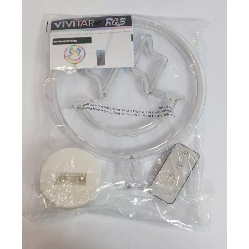 VIVITAR RGB Smiley Face Neon Desk Light With Remote