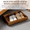 MyGift 24 Inch Premium Acacia Solid Wood Under Bed Storage