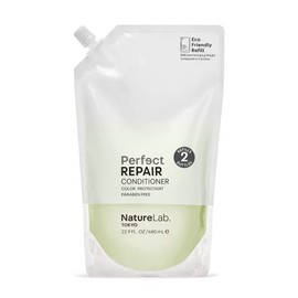 NatureLab - Recambio para acondicionador de cabello para reparación perfecta – Hidrata el cabello dañado + tratado con color con células madre de bambú, queratina, argán + aceite de pera espinosa – Acondicionador sin sulfato (24 fl oz/680 ml)