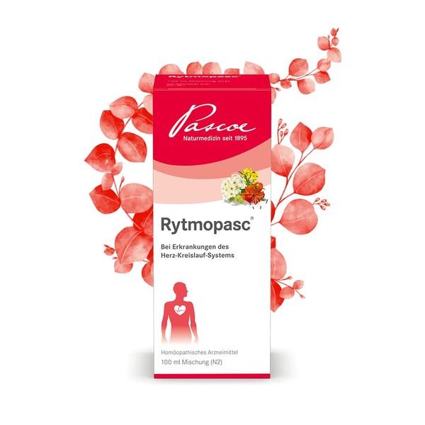 Rytmopasc 100 ml: for mild to medium heart rhythm disturbances with palpitations, heart stumbles, heart chases, heart stabbing and for pressure and anxiety in the heart region