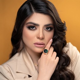 JewelryWe Men Women Finger Watch Novelty Adjustable Ring Watch Round Green Dial Quartz Watch Rings, for Mothers Day