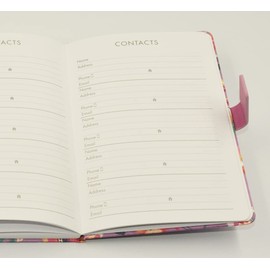 Sixstore Telephone Address & Birthday Book A-Z Index Beautiful Fabric Vintage Style Cover A5 Size Soft Padded Cover Address & Birthday Book with Magnetic Lock, Typo