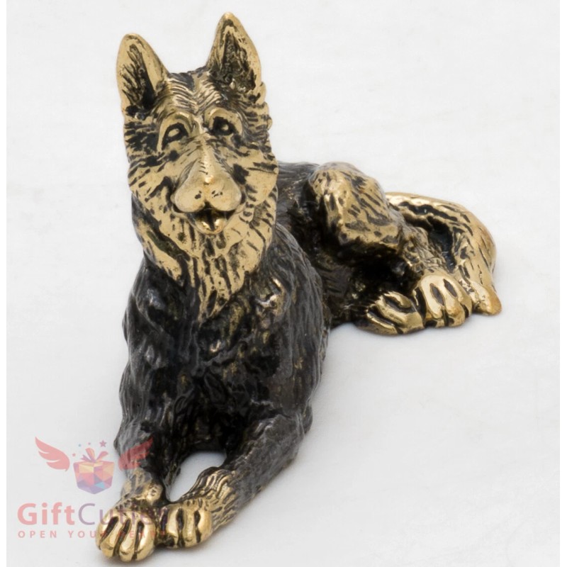 Solid Brass Figurine of German Shepherd Dog IronWork