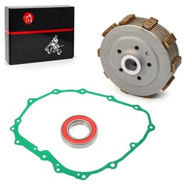 MOTO1988 Clutch Center Inner Hub & Pressure Plate & Clutch Friction Plates Kit Compatible with Honda 400EX TRX400EX Sportrax 400 1999 2000 2001 2002 2003 2004 OEM 22121-HN1-000 22350-HN1-000
