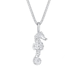 Elli Women Silver 925 Sterling Silver Seahorse Necklace of Length 45cm