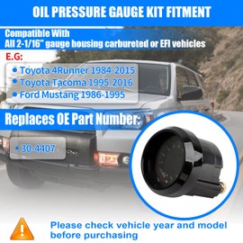 KAVIUS 30-4407 Oil Pressure Gauge Meter 0-150PSI Digital Oil and Fuel Pressure Gauge 2-1/16" Housing Universal Fit for Carbureted | EFI Vehicle W/Harness Sensor Interchangeable Bezels & Faceplates