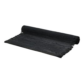 Madras Link Linen Table Runner, 140 cm Length x 35 cm Width, Black