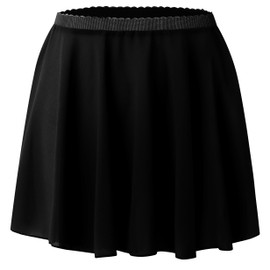 Deesorxin Ballet Skirt for Girls Pull On Dance Wrap Skirt Elastic Sheer Dance Costumes for Toddler Girls Teen Black S