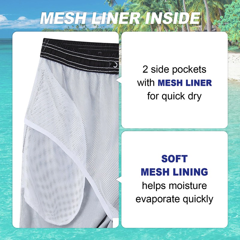 FT FENTENG Mens Swim Trunks for Men, Hawaii Quick Dry