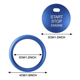 TOMALL Aluminum Engine Start Stop Push Button Cover Trim Compatible with Mazda CX-3 CX-4 CX-5 CX-9 MX-5 Car Keyless Engine Ignition Start Button Cap Surrounding Trim Ring Decoration Accessories (Blue)