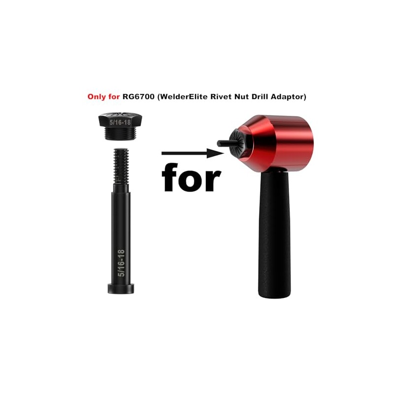 WelderElite Mandrels 5/16-18 (Accessories Rivet Nut Drill Adaptor Tool ‎RG6700)