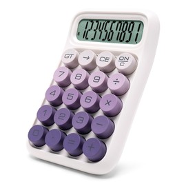 Exlliy Mechanical Switch Calculator,10 Digits,Large LCD Display,Purple Calculator Big Buttons,Cute Calculator,Calculators Desktop Calculator,Aesthetic CalculatorMechanical Switch (Gradient Purple, S)