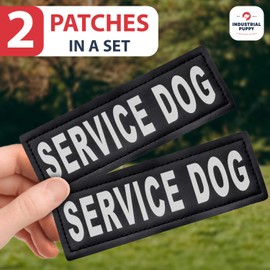 Industrial Puppy Service Dog Patch with Hook Back and Reflective Lettering | Set of Two Service Dog Tag for Service Dog Vest | Service Dog Harness Patches for Working Dogs