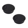 2 Pcs 60mm Desk Cable Grommets - Black Desk Cord
