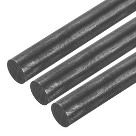 sourcing map Graphite Rod, Graphite Stirring Rod Cylinder Stick Carbon Rod 250x15mm Black for Electrode, Melting Casting, Crucibles, Pack of 3