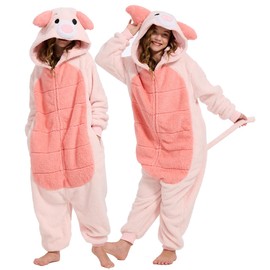 Unpifolov Kids Pig Cosplay Costumes Unisex Animal Children Teenager Jumpsuit Kid Pink M