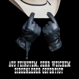 APPALERO - Western Riding Gloves Made of 100% Goat Leather - Leather Gloves for Men and Women Available in Various Sizes & Colours - Robust & Smooth Leather Riding Gloves (Black, M)