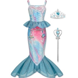 JQGBBOX Fantasy Princess Dress for Girls, Elegant Costume Dress for Parties, Birthdays & Holiday Events