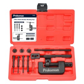 Prokomon 13 Pieces Chain Breaker Tool Kit; ATV Bike Motorcycle Chain Rivet Tool; Chain Link Removal Tool for Cam 25 to 630 Chains