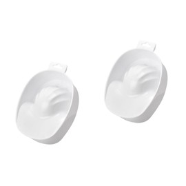 Healeved 2pcs Single-layer Nail Care Soaking Bowl for Manicure and Cuticle Treatment Nail Art Tool for Home Salon Use Fits up White