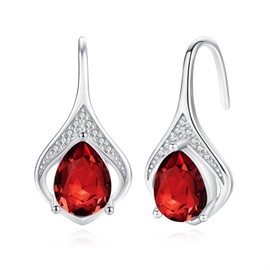 Teardrop Hook Earrings for Women Fashion Hypoallergenic Jewelry 925 Sterling Silver, Sterling Silver, Cubic Zirconia