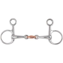 Shires Equestrian - Hanging Cheek, Copper Lozenge Snaffle - S/steel - Size: 41/2