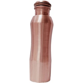 Curve Copper Water Bottle 34 Oz Joint Free-Ayurveda Health for Travelling Purpose Vessel Drinking 1 Litre Christmas Gift- Capacity 1000 Ml