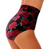 YILEEGOO Womens High Waist Floral Bikini Bottoms Retro Tummy Control