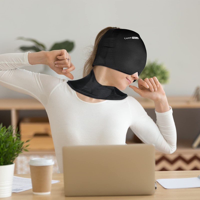 ComfiTECH Cold Cap and Neck Ice Pack Wrap Gel Combo,