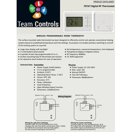 Team Controls Wireless Programmable Room Thermostat RF Stat