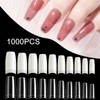 1000PCS Half Cover False Nails Tips, krofaue 10 Sizes Lady