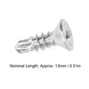 200Pcs Self Drilling Screw Countersunk Cross Stainless Steel 13mm Length